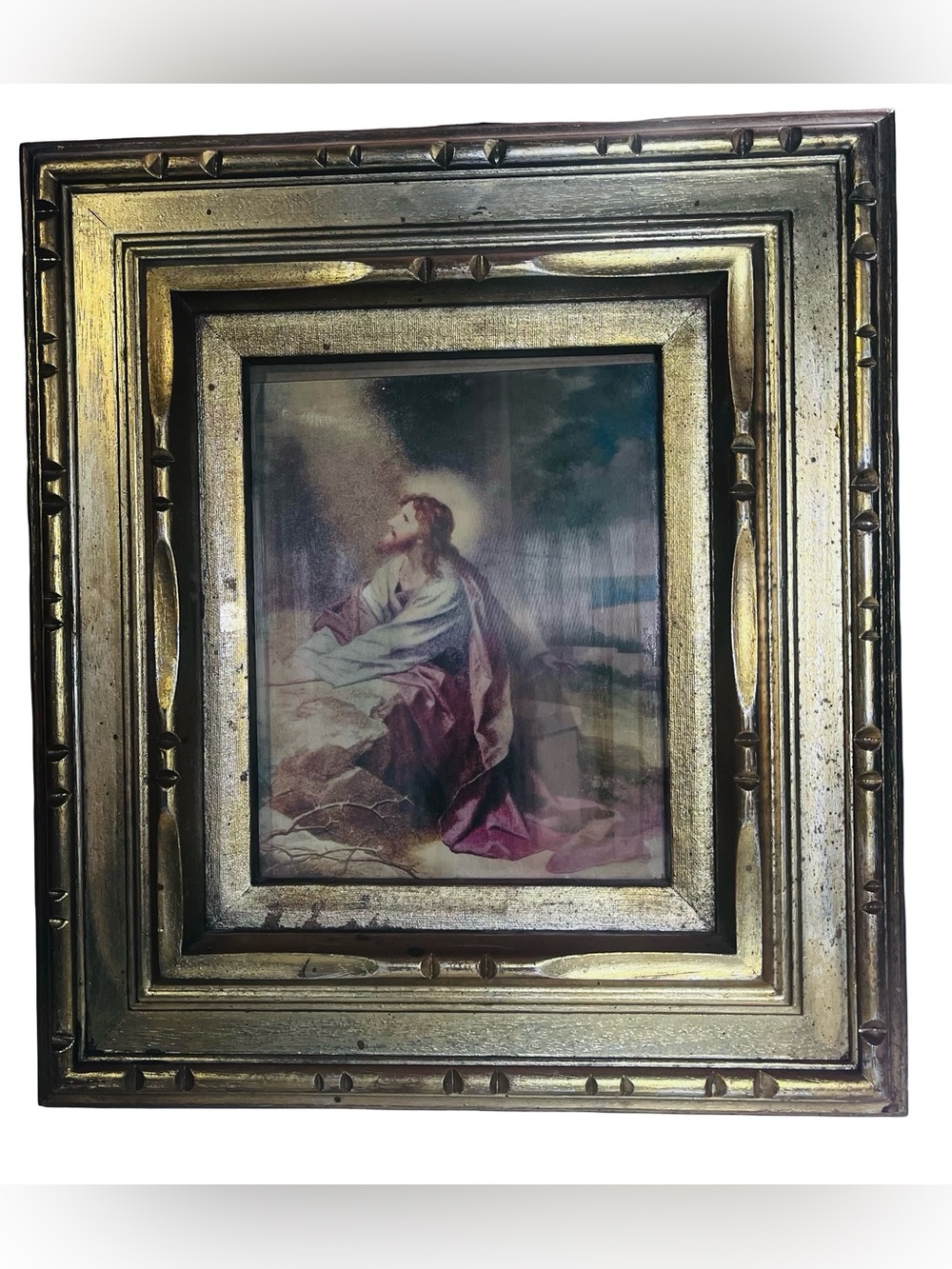 Vtg 3 Way Changing 3D Lenticular Jesus Heinrich Hofmann Framed Print 15x17